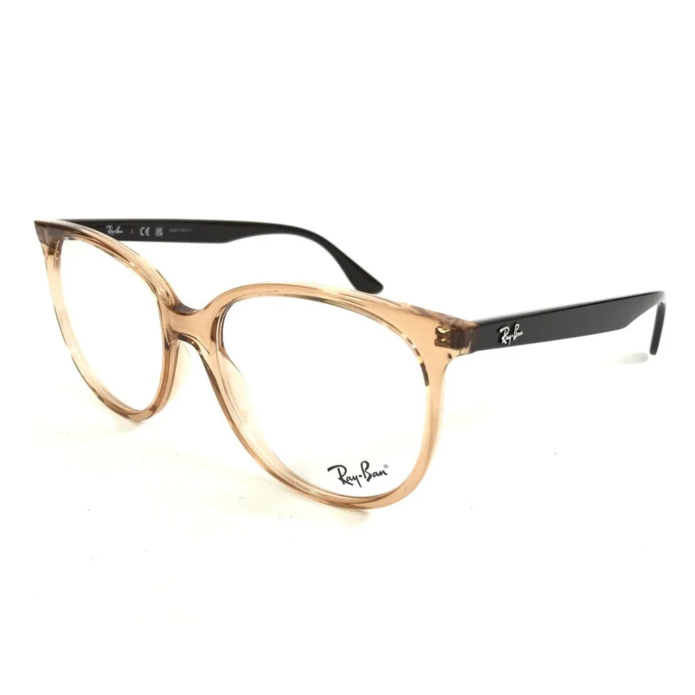 Ray-Ban Eyeglasses Frame RB4378V 8172 Transparent Brown Round Full Rim 54-16-145